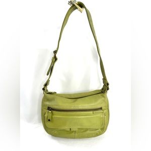 Fossil Green Leather Small Front Flap Boho Satchel Shoulder Bag Purse zb8943